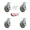 Service Caster 8 Inch Thermoplastic Rubber Caster Set with Roller Bearing and Brake/Swivel Lock SCC-30CS820-TPRRF-TLB-BSL-4 - alternate 6